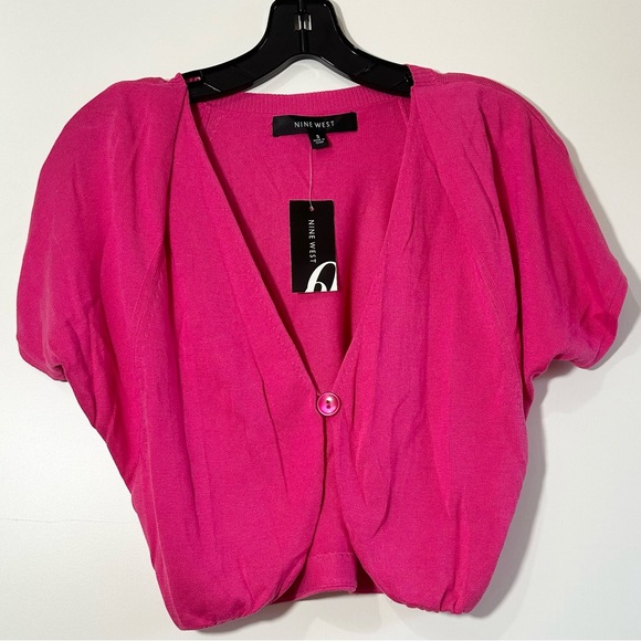 NWT NINE WEST CROPPED HOT PINK COLOUR ONE BUTTON IN SIZE SMALL - Picture 1 of 6